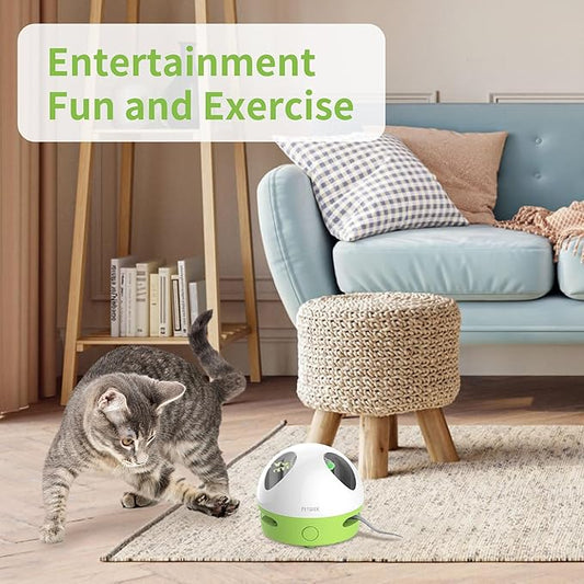 PETGEEK Hidey Mouse Electronic Interactive Cat Toy, Hide Mouse Cat Toy with Squeaky Mouse, Automatic Cat Toys with Catnip Filled Hidey Mouse, Cat Toys Interactive for Indoor Cats Play (Green)