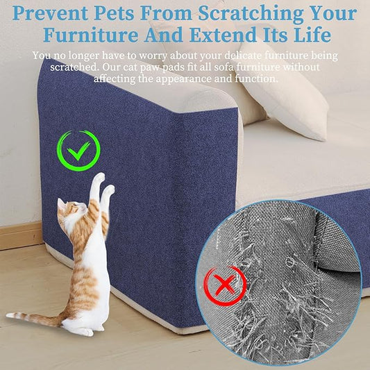 Cat Scratching Mat - Trimmable Self Adhesive DIY Climbing Cat Scratcher Pad for Cat Tree Shelves and Post Cat Scratch Furniture Protector