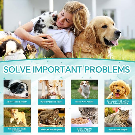 Hemp Oil for Dogs and Cats - Hemp Oil Drops Rich in Omega 3, 6, 9 and Organic Extract Helps Pets with Аnxiеty, Pаin, Strеss, Slееp, Аrthritis, Sеizures Rеlief, Pets Calming Treat-1 Pack