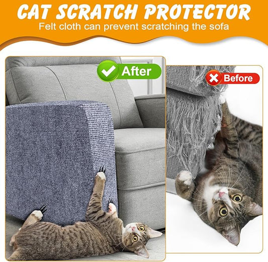 78.7x15.8 in Cat Scratch Furniture Protector, Self-Adhesive Couch Protectors from Cat Caws for Couch, Wall Trimmable (Light Gray)