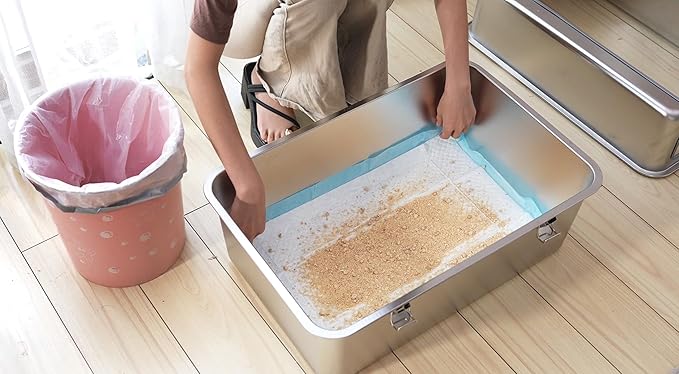 8" Sifting Cat Litter Box with Lid for Pine Pellets