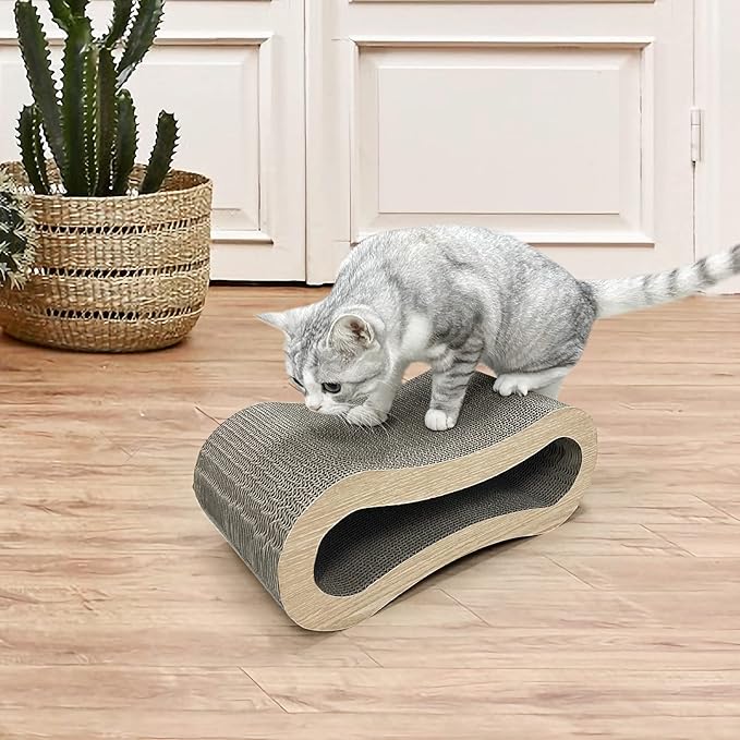 2 in 1 Cat Scratch Pad - Corrugated Cardboard Ultimate Cat Scratching Board, Reversible Cat Lounge Scratcher for Indoor Cats