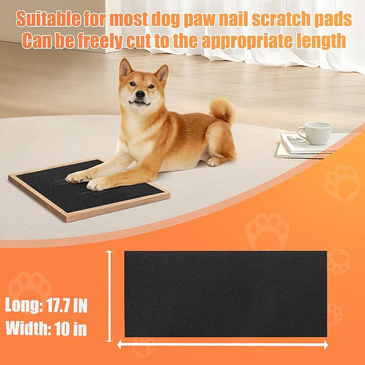 6 PCS Pet Nail Self Adhesive Replacement Emery Paper Fits Most Dog Scratch Pad Cat Litter Box DIY on The Places Where Pets Like to Scratch (10in*17.7in, Black)