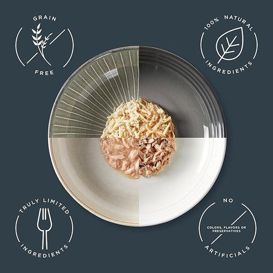 Reveal Natural Wet Cat Food, 18 Count, Grain Free, Limited Ingredient Cat Food Cups, Chicken with Duck in Broth, 2.12 oz Easy Peel Cups