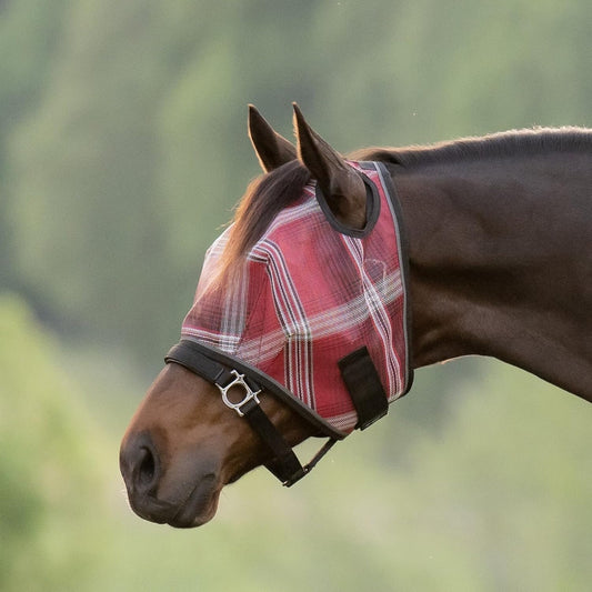 Kensington Fly Mask w/Web Trim Dual Ear Opening & Forelock Freedom Size: L-Avg Color: 165 - Merlot