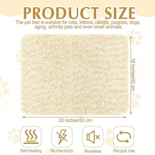 4 Pack Self Warming Cat Bed Indoor Self Heating Dog Cat Pad Washable 16 x 20 Inch Thermal Pet Kennel Pad Crate Bed Mat Reflect Body Heat for Outdoor
