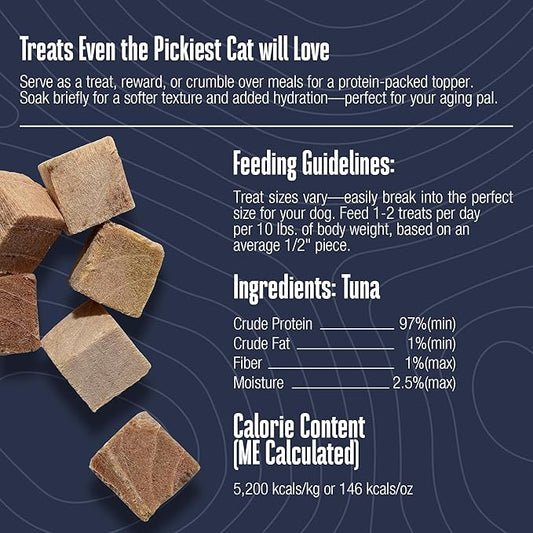 Whole Life Cat Just One Tuna Freeze Dried Cat Treats - Human Grade High Protein Food, Healthy Training Snacks, Freeze Dried Tuna Food Toppers, USA Made Natural Treats - 1.5 oz (Pack of 1)