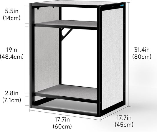 LANDEN Gray Metal Frame Stand, Three-Shelf for Fish Tanks up to 30 Gal, CLX60-60X45X80cm (23.6x17.7x31.49 in), for Fish Tanks and Reptile Terrariums, Home & Office Use