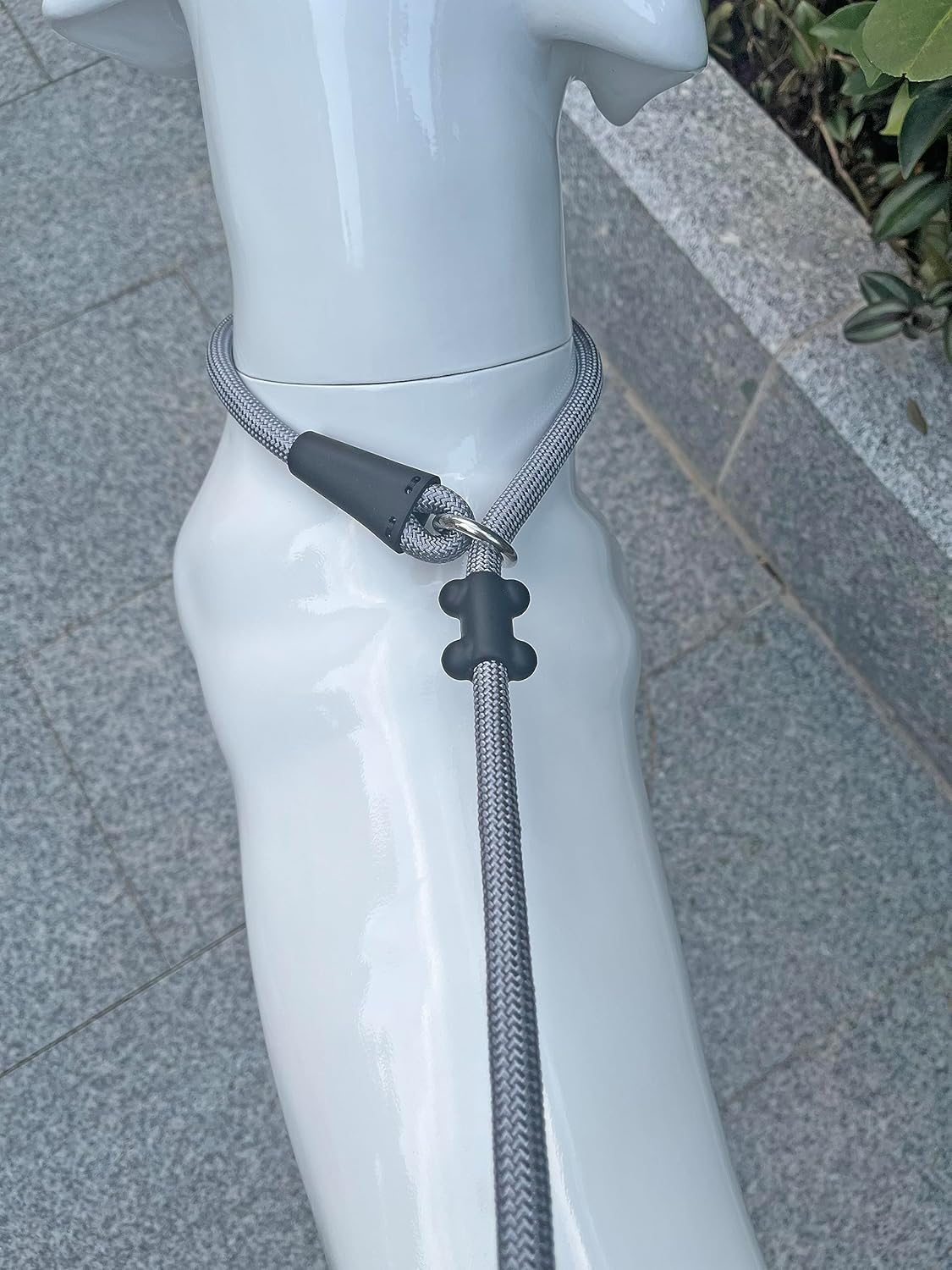 Slip Lead Dog Leash,Strong Nylon Rope Leash and Padded Handle,No Pull Outdoor Walking Training Lead for Small Medium Large Dogs(Grey, 1/2"×6ft)