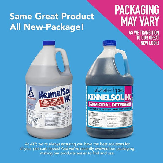 KennelSol HC 1-Step High Concentrated Kennel Cleaner - 1 Gallon Liquid Disinfectant, Effective Against Bacteria and Viruses, Deodorizer by Alpha Tech Pet