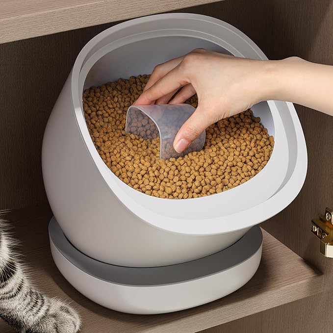 CTIME Airtight Pet Food Storage Container for Small Dog Cat Bird Treats & Dry Food to Keep Fresh -7.2L/2.2Gal (White)