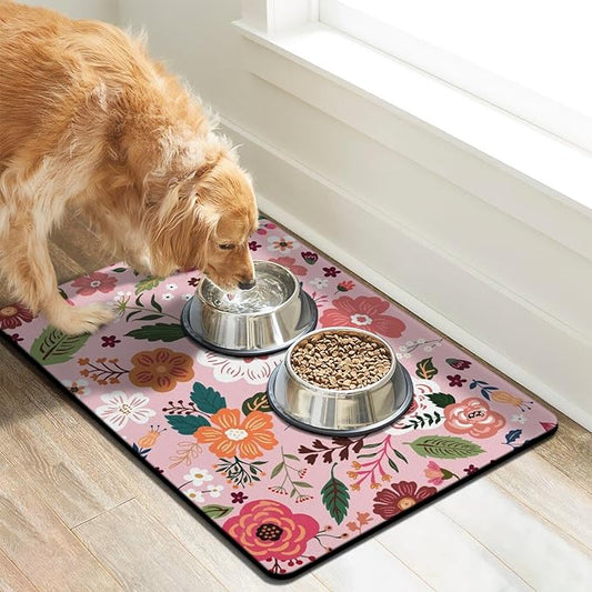 Dog Food Mats for Floors, Absorbent Dog Bowl Mat for Food and Water Dispenser Mat, Quick Dry Cat Food Mat Pet Supplies