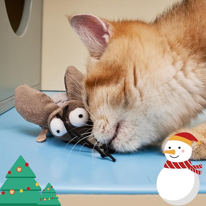 Gigwi Squeaky Cricket Cat Toy,Interactive Cat Toys Electronic Motion Activated Bug Sound,Automatic Cats Play Squeaky Toy for Indoor Fun