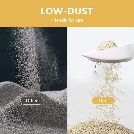 Tofu Cat Litter - Strong Clumping, Ultra Absorbent, Odor Control, Flushable, Low Tracking, Low Dust Tofu Litter Pellets - 4 Packs/24LB (Original Flavor)