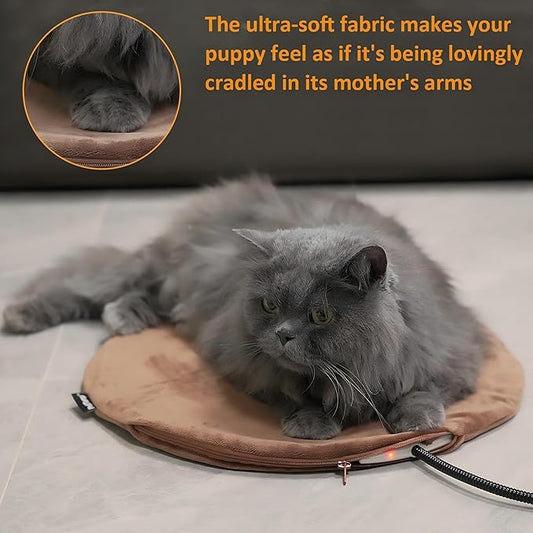 Pet Heating Pad, Electric Heated Pad for Dog Cat, Warm Mat Waterproof Dogs Cats Beds with Constant Temperature,Chew Resistant Cord, Comfortable Heater Heater Blanket Puppy and Kitten (16.0"L x 16.0"W)
