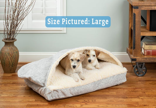 Snoozer Pet Products Luxury Rectangle Cozy Cave Dog Bed with Microsuede, Showdog Collection, Extra Large, Palmer Dove