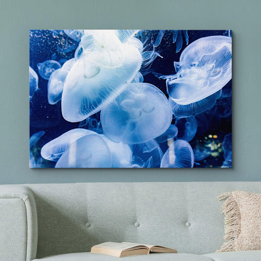 wall26 Canvas Print Wall Art Translucent X-Ray Tropical Ocean Jellyfish Nature Animals Photography Realism Rustic Scenic Landscape Wilderness Earth for Living Room, Bedroom, Office - 24"x36"