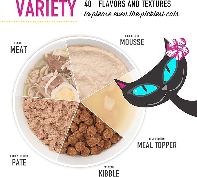 Tiki Cat After Dark, Variety Pack, High-Protein and 100% Non-GMO Ingredients, Wet Cat Food for Adult Cats, 2.8 oz. Cans (Pack of 12)