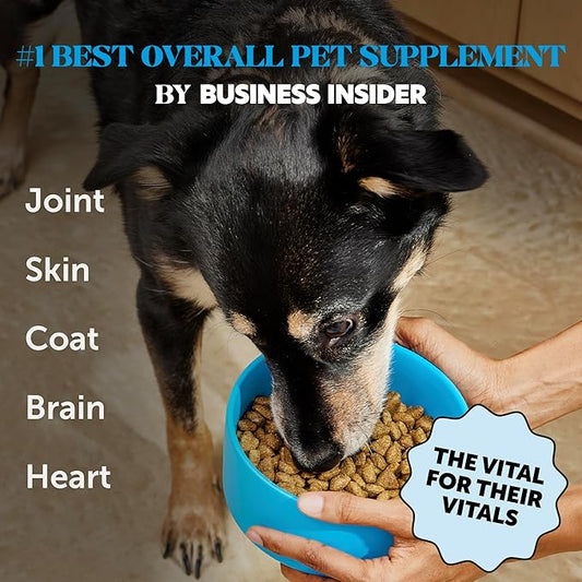 Omega 3 Fish Oil Supplement for Dogs & Cats (32oz), Wild Caught Omega 3 Fish Oil for Skin and Coat Health, Supports Shedding, Skin & Coat, Immunity, Joint, Brain & Heart, EPA + DHA