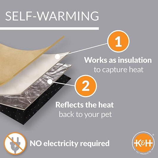 K&H Pet Products Self-Warming Crate Pad Mocha Small 20 X 25 Inches