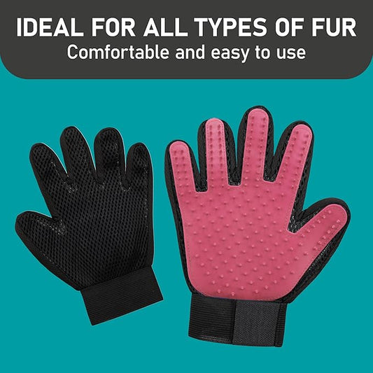 Maxpower Planet Pet Grooming Gloves for Dogs and Cats - Grooming Mitt for Dogs -Cat Gloves - Hair Removal Bruh - All Hair Types