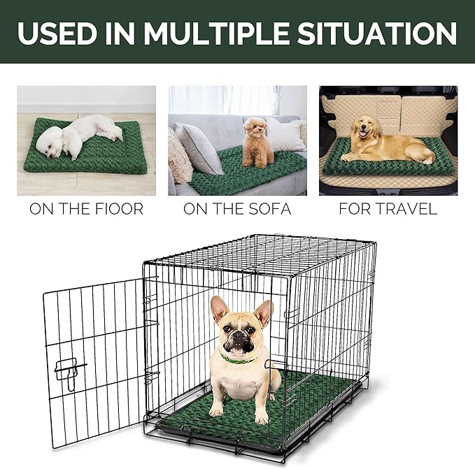 Dog Bed Mat for Small/Medium/Large Dogs Sleeping, Soft, Durable, Washable & Anti-Slip Crate Pads, Reversible Dog Mat Bed Kennel Mat Cat Bed M(30"*20"*1.5")