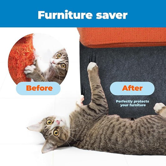 Best Pet Supplies Catify Peel & Stick Cat Scratching Mat – Self-Adhesive, Trimmable Cat Scratch Pad Cover - Carpet, Sofa, Furniture Protector – Replaceable Adhesive Stickers - Gray & 39.4 x 15.8