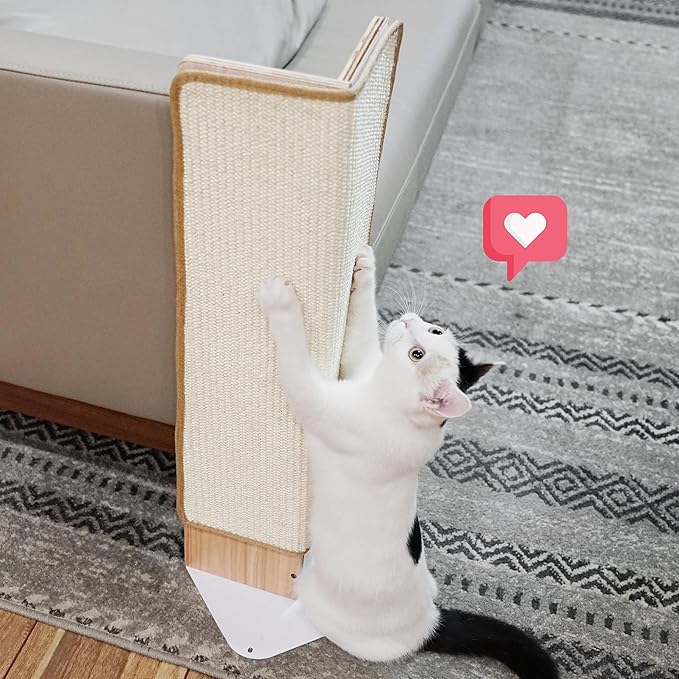 PETKARAY Couch Corner Cat Scratcher, 28" Corner Scratching Post Wall Scratcher, Sisal Furniture Protector for Sofa with Reversible Base, Large