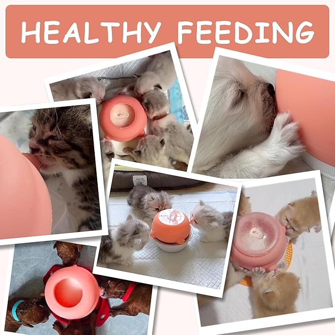 Puppy Feeder for Multiple Puppies, Pet Milk Feeder with Silicone Dog Nursing Station of 4, Puppy Milk Replacer for Puppies/Kittens