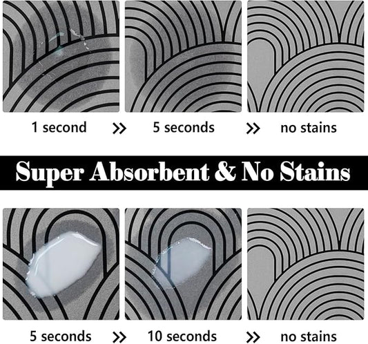 Dog Food Mats for Floors Absorbent, Pet Cat Food Mat - Quick Dry Dog Bowl Mats for Food and Water, Eco-Friendly Boho Pet Supplies