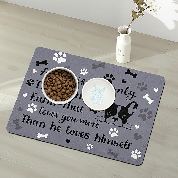 Pet Feeding Mat for Floors Waterproof Dog Mat for Food and Water Absorbent Quick Dry Non Slip mat for Cat Bowls