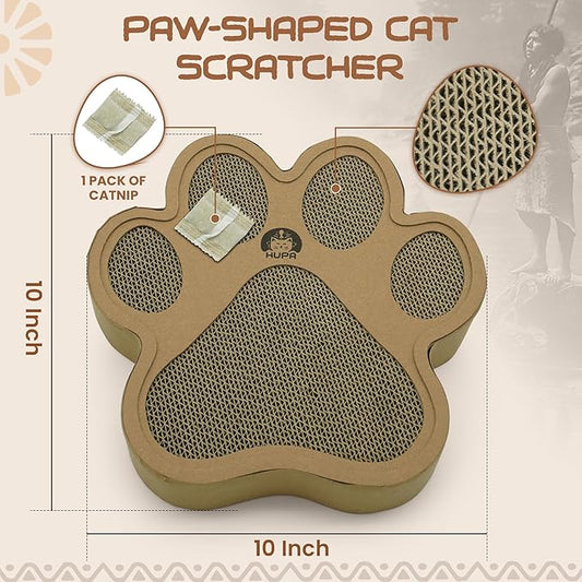Paw-Shaped Cat Scratcher | Reversible Cardboard Kitten Scratcher | Kitten Scratching Board for Indoor Cats | cat Scratcher Cardboard for Small & Medium Cats & Kittens | Cat Toy (Small)