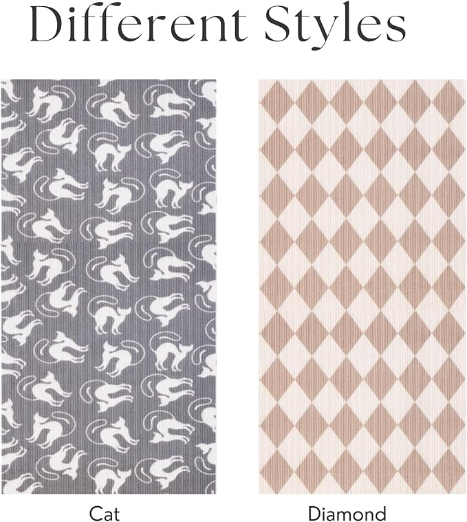 Anti-Scratch Cat Mat, Set of 2 – 39.4” x 15.8” Trimmable Self-Adhesive Upholstery Pads for Furniture, Carpet, Cat Trees, Shelves, Climbing Walls & Couch Protection (Brown Diamond)