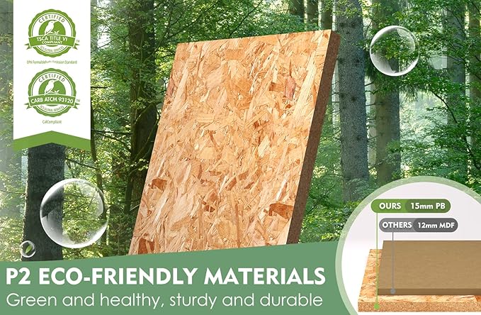 Double Litter Box Enclosure, Litter Box Enclosure for 2 Litter Boxes, Modern Litter Box Furniture for 2 Cats, with Cat Door & Motion Light (White)