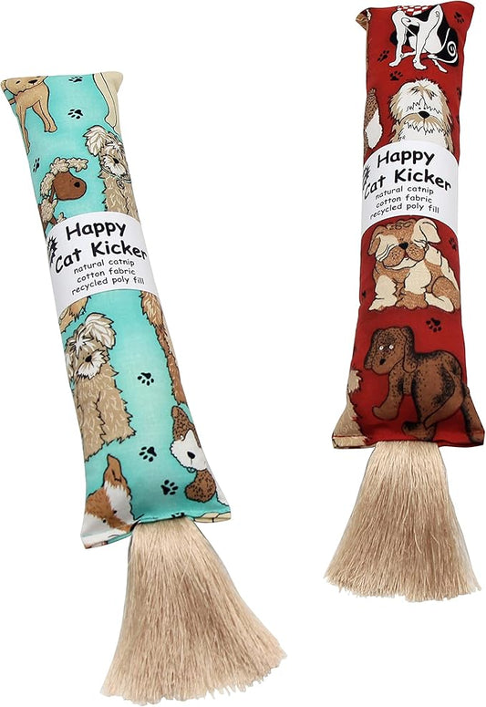 2 Pack Interactive Catnip Cat Kicker with Tassel, Bite Resistant Chew Toy, Crinkle Kicker, Accessories for Indoor Cat