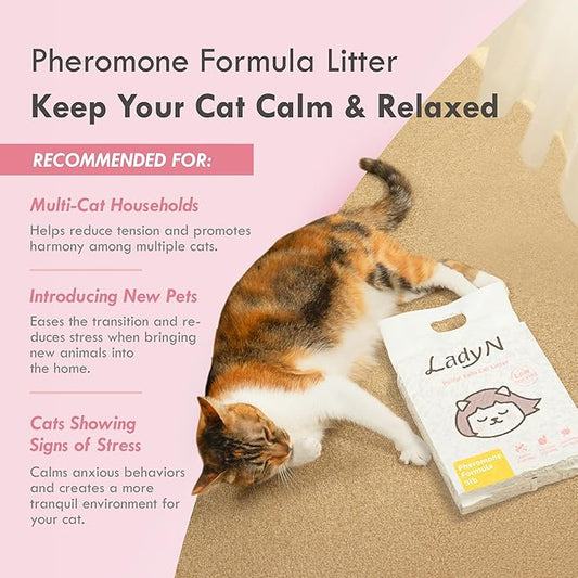Lady N Cat Attract Tofu Litter | Natural Plant-Based Attractant | Helps Cats Use Litter Box | Great for Training Kittens & Multi-Cat Homes | Classic Pellet for Standard Litter Boxes 9lb