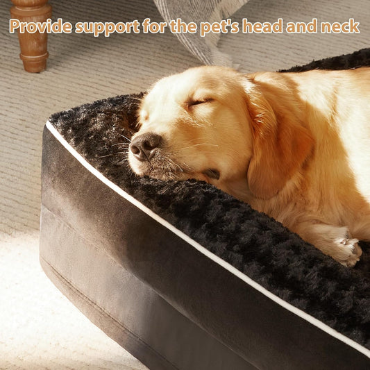 BFPETHOME Orthopedic Dog Beds for Large Dogs-Waterproof Sofa Pet Bed with Removable Washable Cover,Big Dog Bed with Waterproof Lining and Nonskid Bottom,Pet Bed for Large Dogs