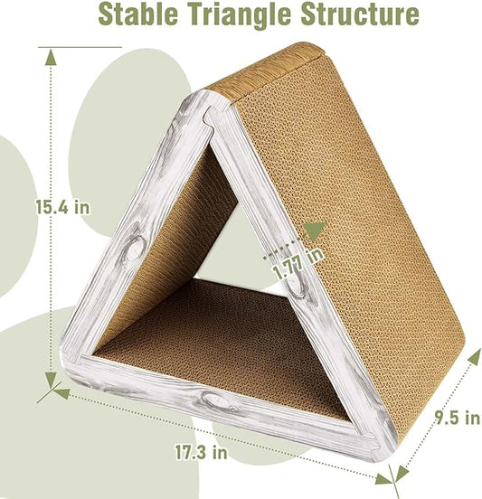 Foldable Cat Scratching Board Triangle Scratcher Cardboard Cat Scratch Pad 6 Usable Sides Cat Scratcher for Indoor Cat Vertical Cat Board Pads Cat Scratching Post