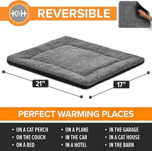 K&H Pet Products Self-Warming Cat Bed Pad, 21x17, Gray/Black (Pack of 6)