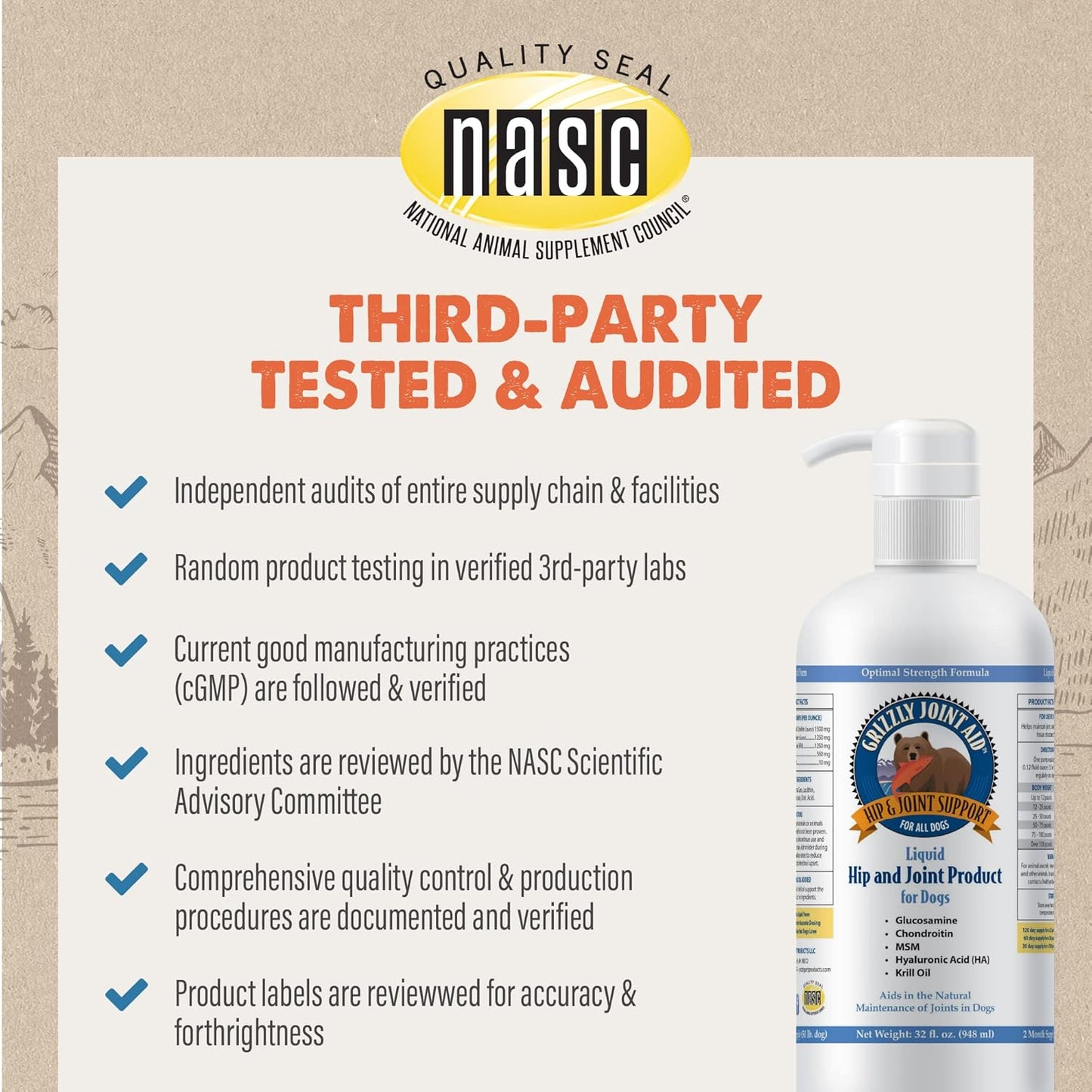 Grizzly Joint Aid for Dogs Liquid Hip and Joint Support (Extra Strength), 32 fl oz