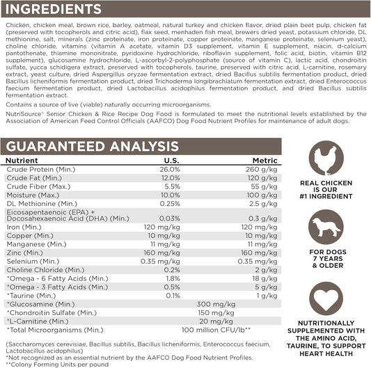 Tuffy'S Pet Food 26503 Nutrisource Senior Dog Food (1 Pack)