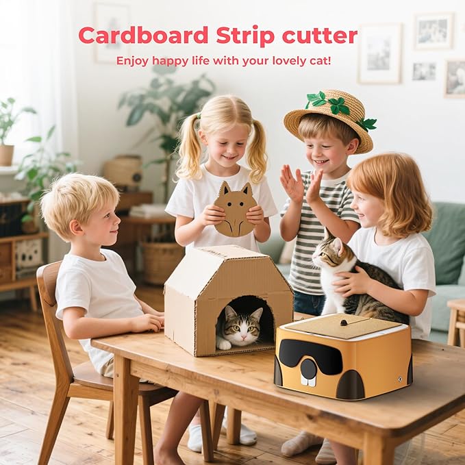 Cardboard Cutter for Cat - 3D Printed Card Board Cutter DIY Cat Scratchers Cardboard Strip Tool Machine for Making Cat Scratching Board Cat Bed