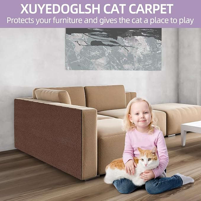 Cat Scratch Mat 78.7"x15.8",Replacement Cat Scratching Post or Cat Scratch Pad,DIY Cat Tree Shelf,Decoration Cat Tower,Protector Couch Furniture or Wall (Bromn)