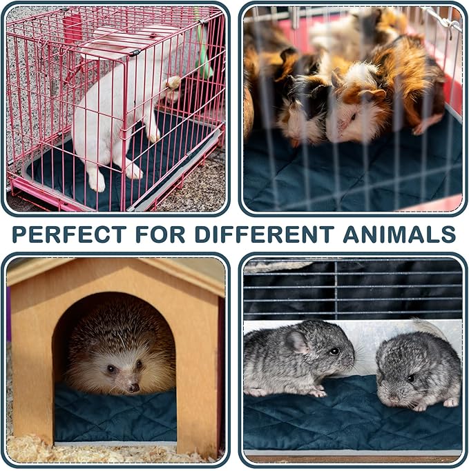 2 Pack Self Heating Cat Mat Self Warming Pet Pads Washable Kennel Mat Dog Crate Pad Reflects Body Heat Non Skid Cat Thermal Pads for Puppy Indoor Outdoor(Blue,16 x 20 Inches)