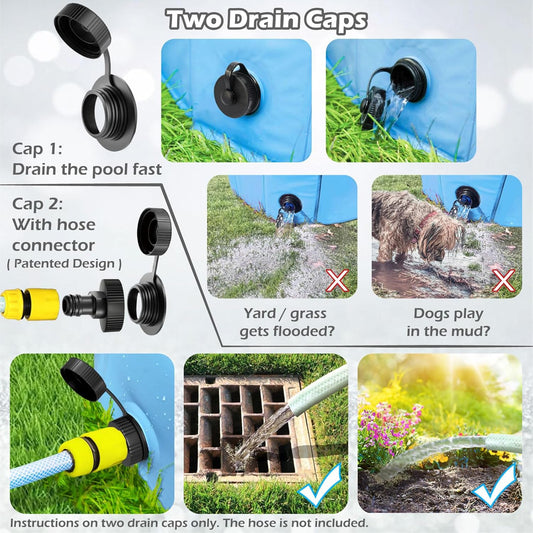 Jasonwell Foldable Dog Pet Bath Pool Collapsible Dog Pet Pool Bathing Tub Kiddie Pool Doggie Wading Pool for Puppy Small Medium Large Dogs Cats and Kids 32" Blue