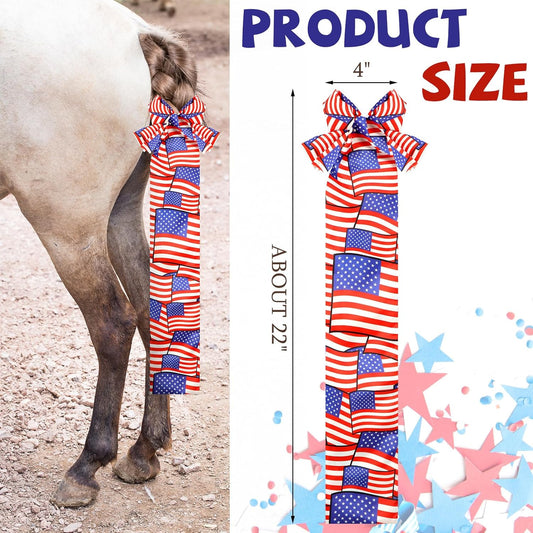 6 Pcs Horse Tail Bag Breathable Guard 22" Slip on Horse Care Tail Wrap 2 Strand Closure Straps Grooming Supplies to Keep from Dirt Breakage Rubbing 6 Designs(Modern Style)