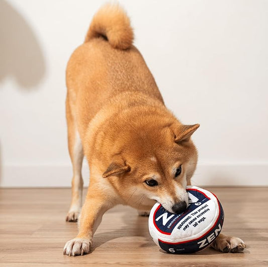 Zen Pupper Deckies Parody Dog Toy - Plush Squeaky and Crinkle Funny Dog Toy (Smooth Pup)