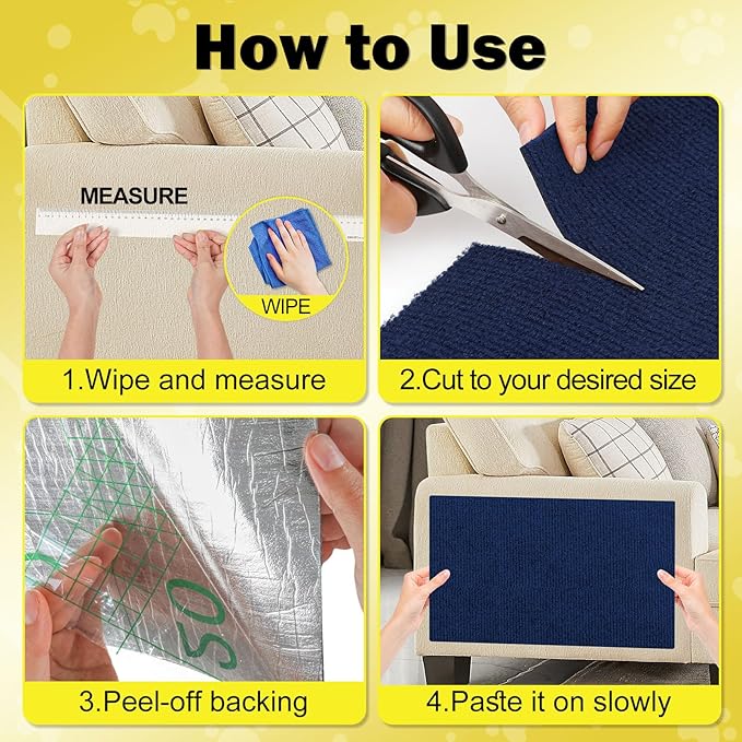 196.8x15.8 Cat Wall Scratcher Mat with Nano Tape,Anti Cats Scratch Furniture Couch Carpet Corner Protector for Indoor,Trimmable Cat Scratching Pad Board Sofa Replacement