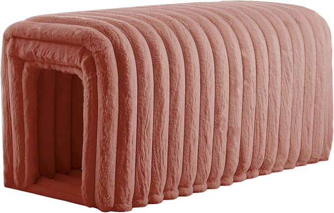 Storage Bench Pet Supplies Corduroy Bench Cat's nest to Hide for The Living Room, Entryway and Bedroom (Brown)