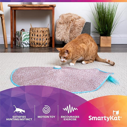 SmartyKat Hidden Hijinks Toy for Indoor Cats & Kittens, Electronic Interactive Motion Toy, Featuring Teaser Wand, Plus Replaceable Batteries Included